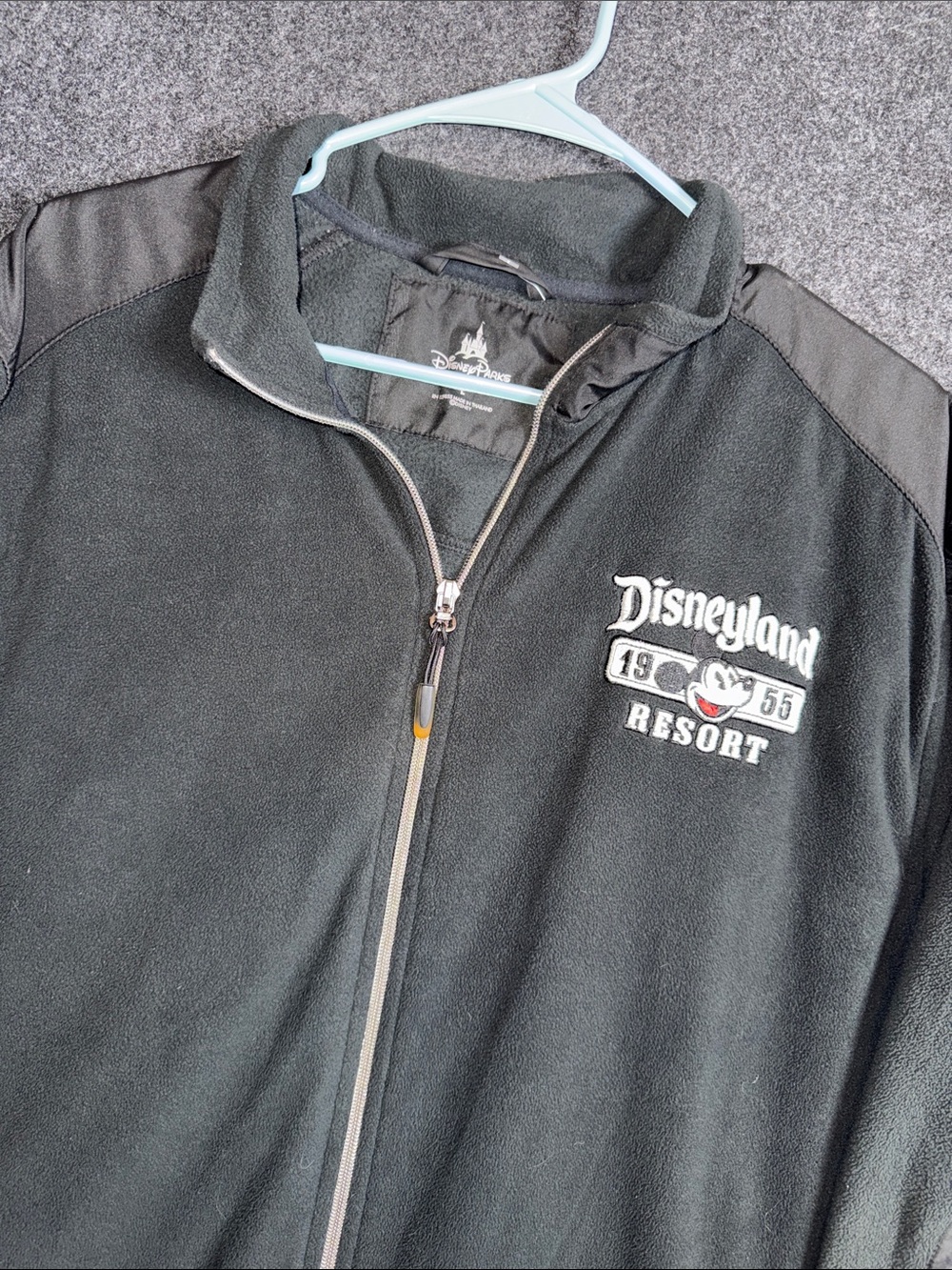 Disney Parks Black Fleece Jacket‎ with Castle Logo